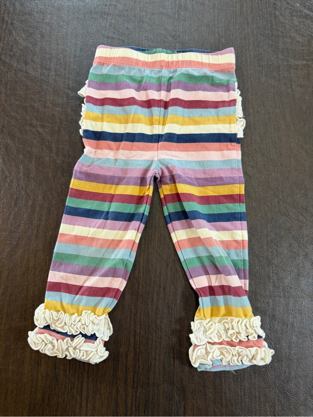 Ruffle Butts Stripe Ruffle Hem Toddler Leggings - Multicolor Sz 12-24M